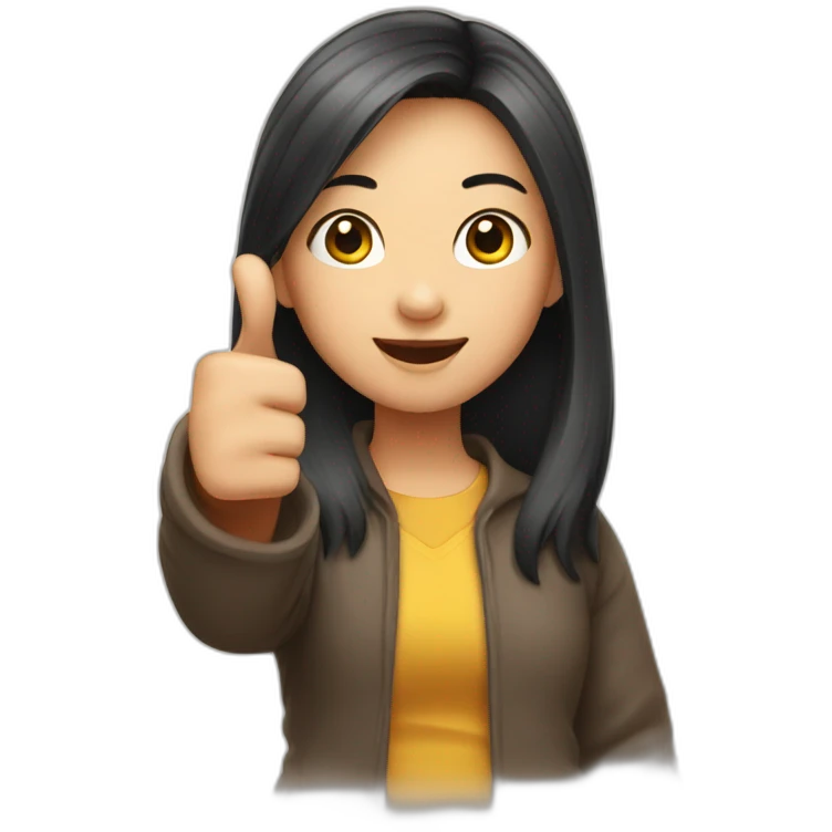 asian girl thumbs up emoji