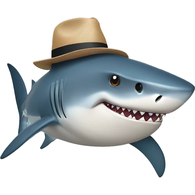 shark with hat emoji