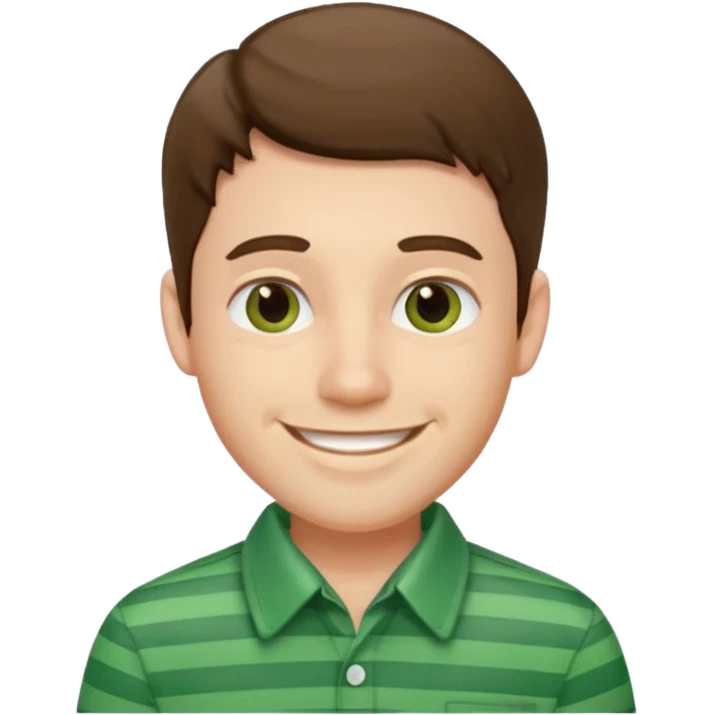 Man with green Striped Shirt not a t shirt emoji