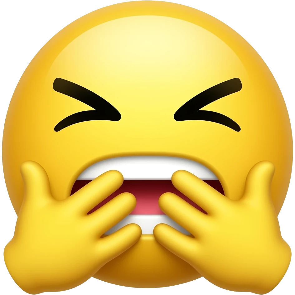 Yellow Emoji face choking themselves out of annoyance with both hands emoji