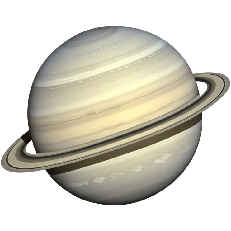 Saturn planet in greyscale colors, grey tones only emoji