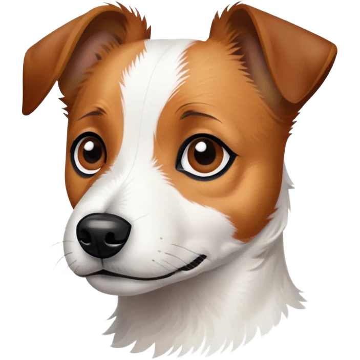 super scruffy jack russell mix white face  emoji