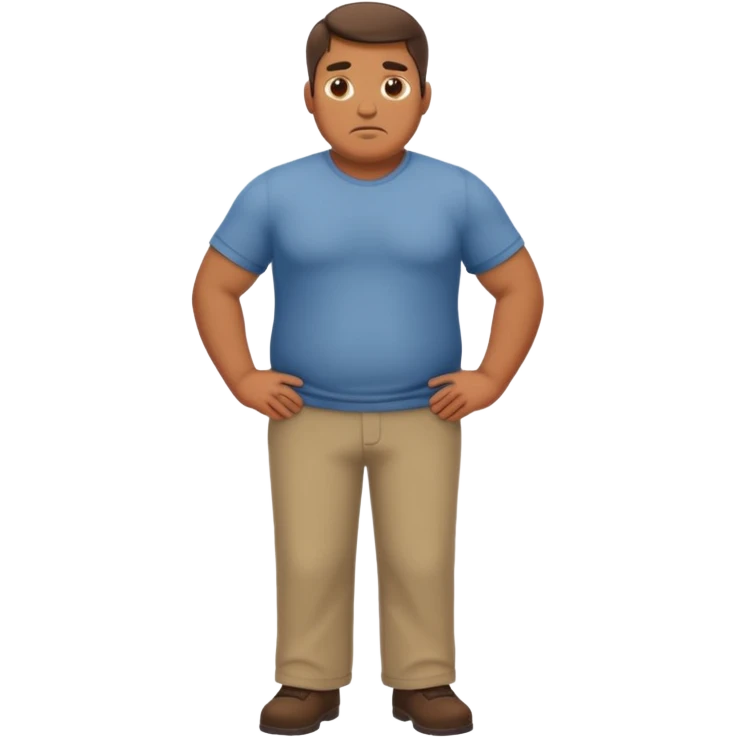 stocky man concentrating full length emoji