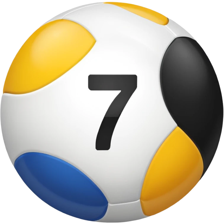 Pool table back ball with the number 7 only one number on the ball emoji