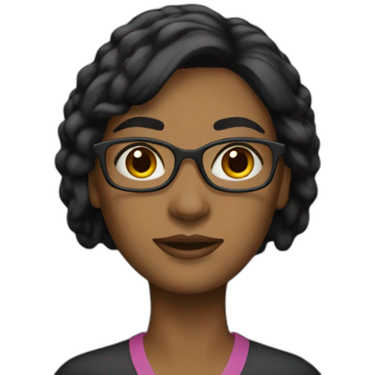 Women lecturer black hair emoji