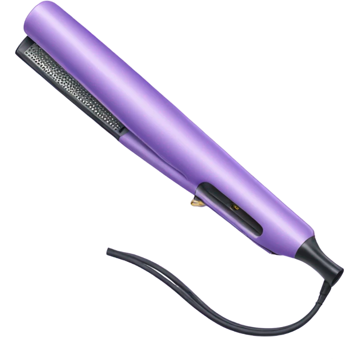 pastel purple hair straightener curling iron emoji