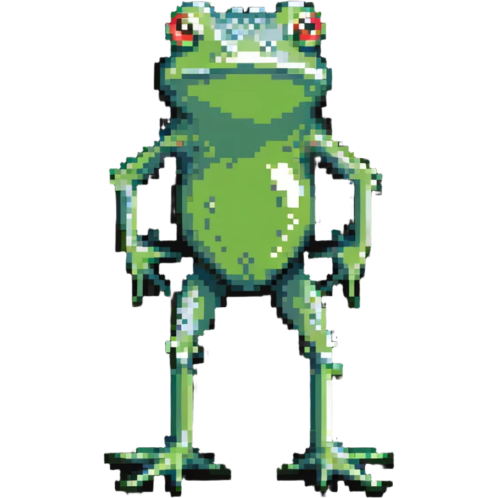 green frog standing on its legs emoji