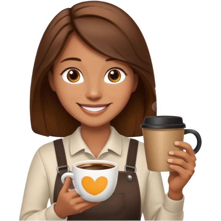 barista with only one big cup of coffee emoji