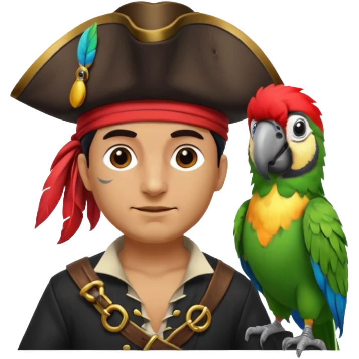 pirate and parrot emoji