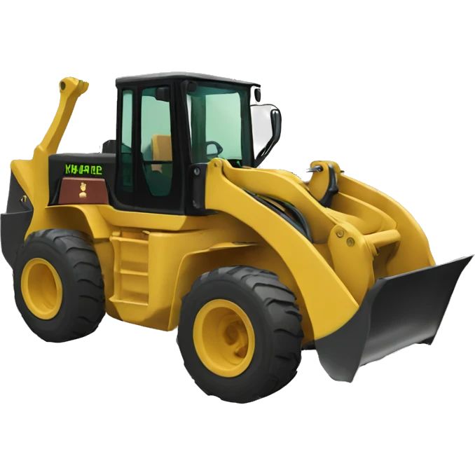 Create a Wheelloader with  green maple leaf emoji