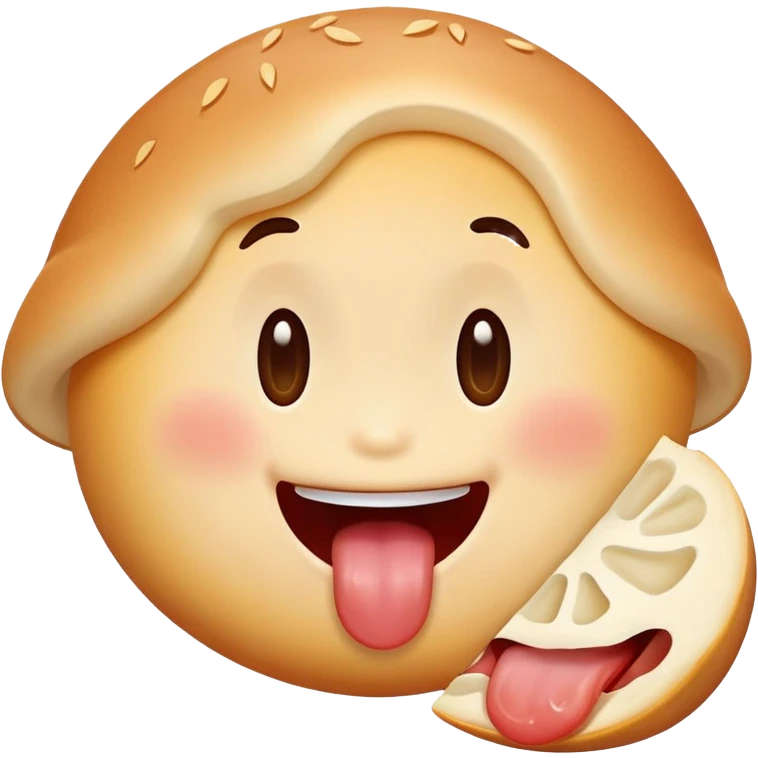 happy face with small tongue out tasting delicious food emoji
