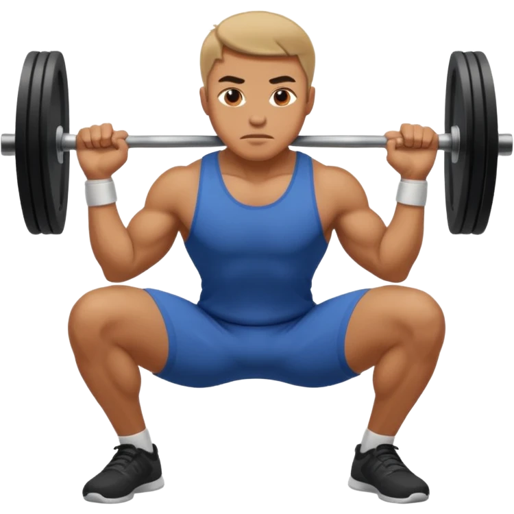 man doing a squat without weights emoji