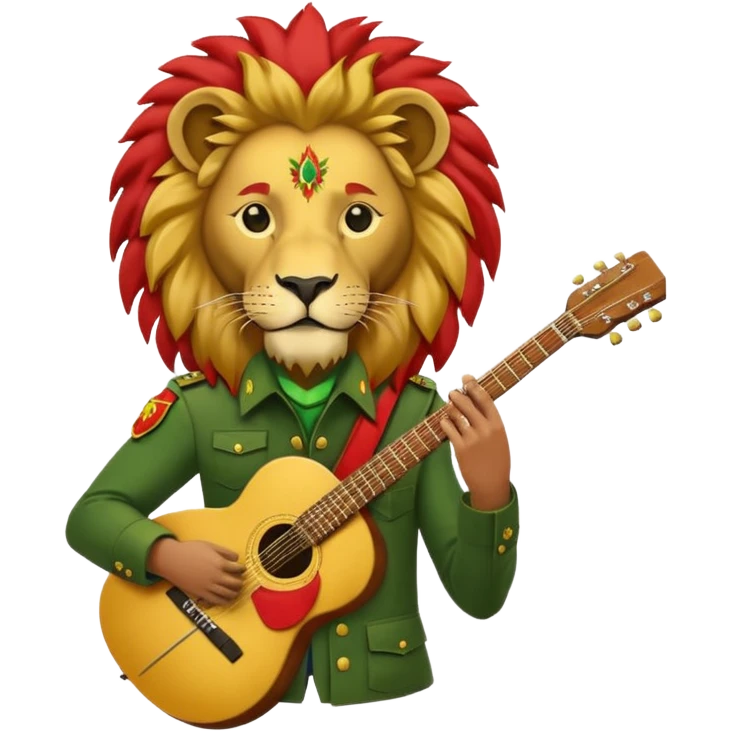 Bob Marley heraldic crest made with ethiopian colors emoji