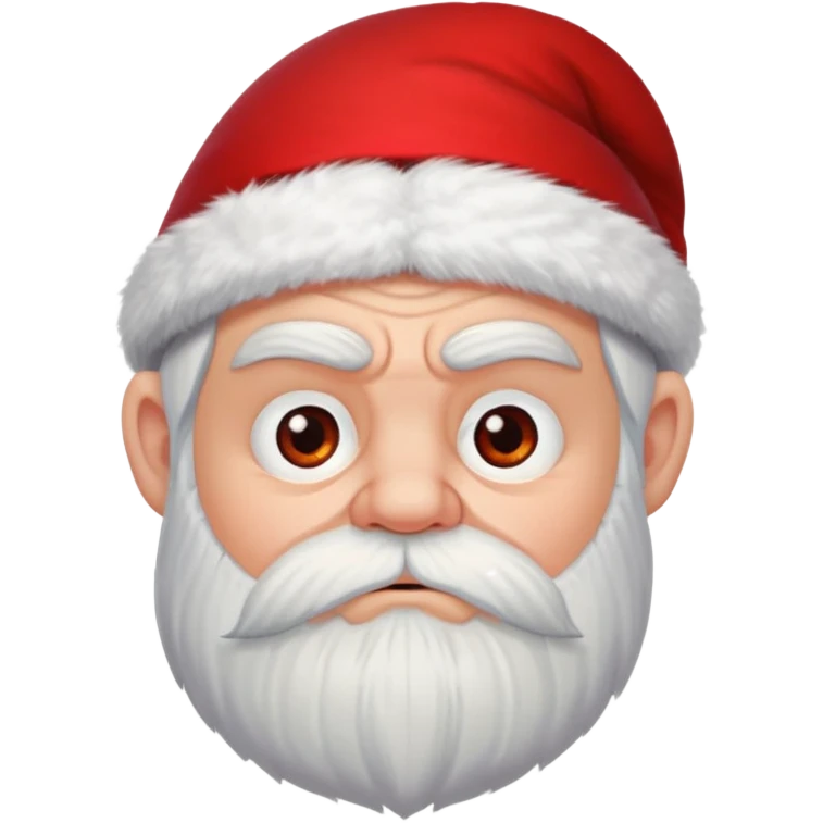Short bearded dwarf with a grumpy expression, bushy white beard, red pointed hat, frowning with thick eyebrows emoji