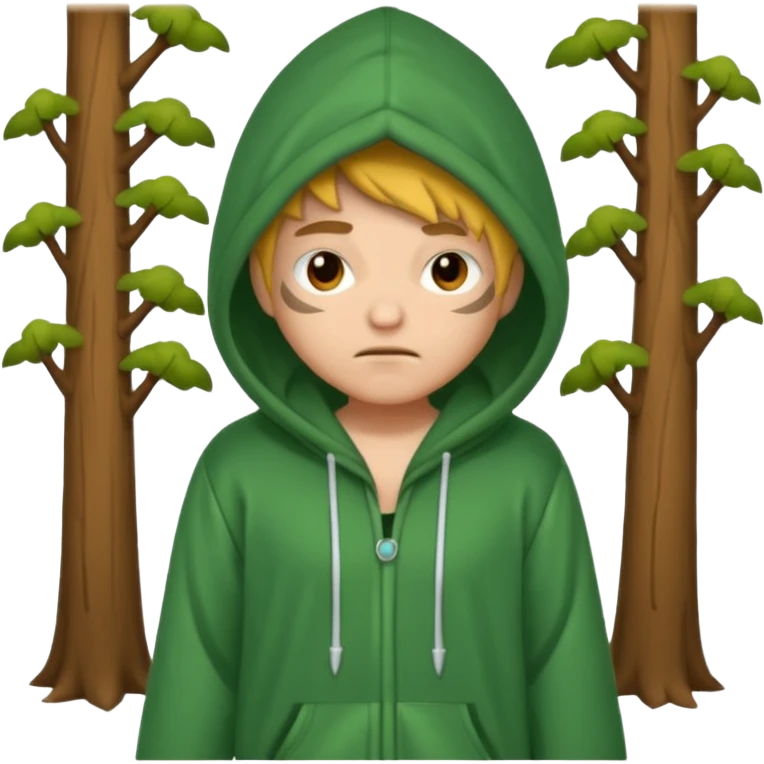 forest rogue in oversized hoodie pajamas sleepy face emoji