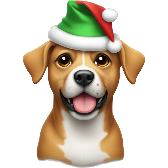 dog with cristmas hat emoji