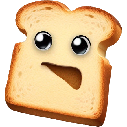 Slice of toast , running away emoji