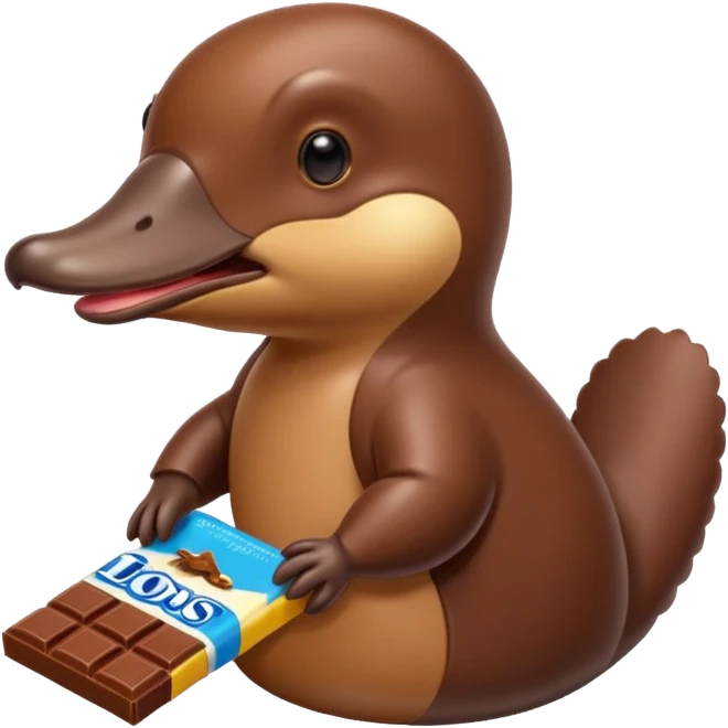 platypus eating eating chocolate emoji