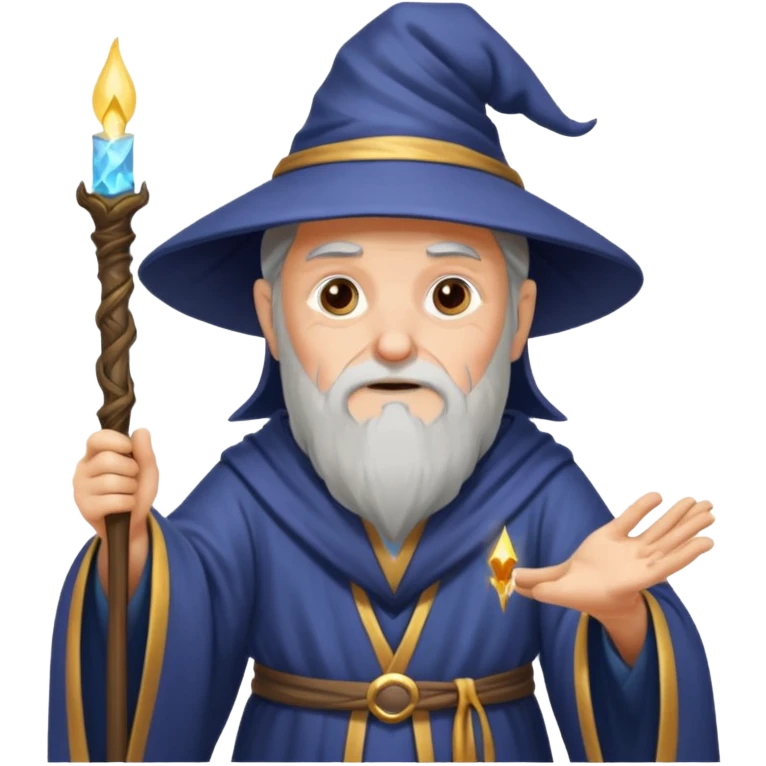 old wizard casting spells emoji