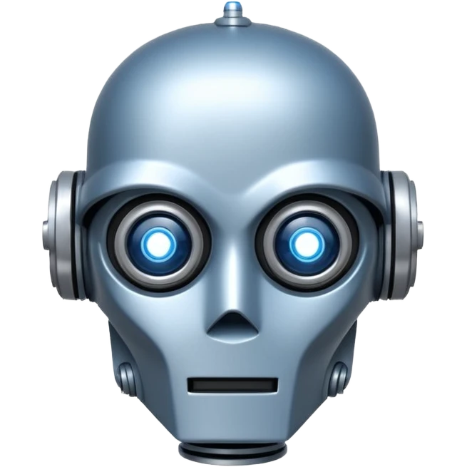Crée-moi un robot sympathique, pour un chatbot moderne, je veux uniquement la tête sans le corps inspiré de Star Wars emoji