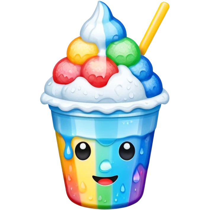 Shaved ice in a cup (shaved ice with different flavors) emoji
