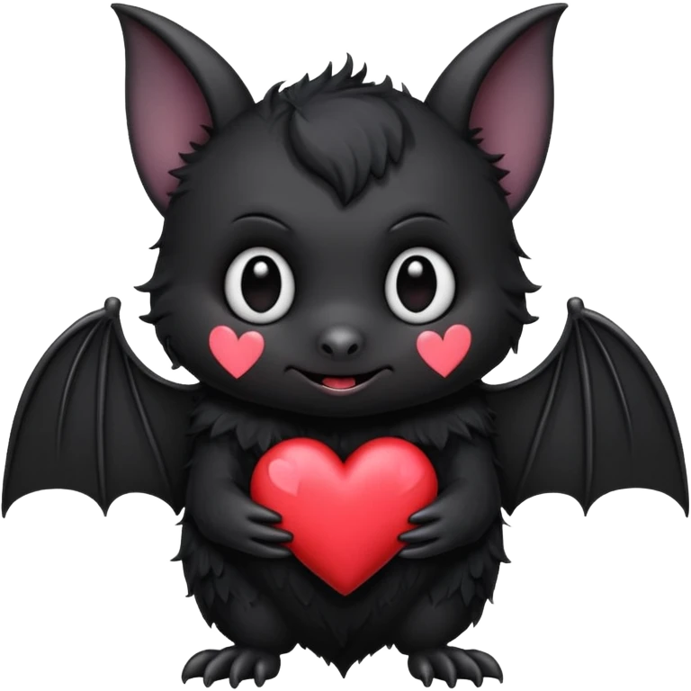 emo black bat with a heart emoji