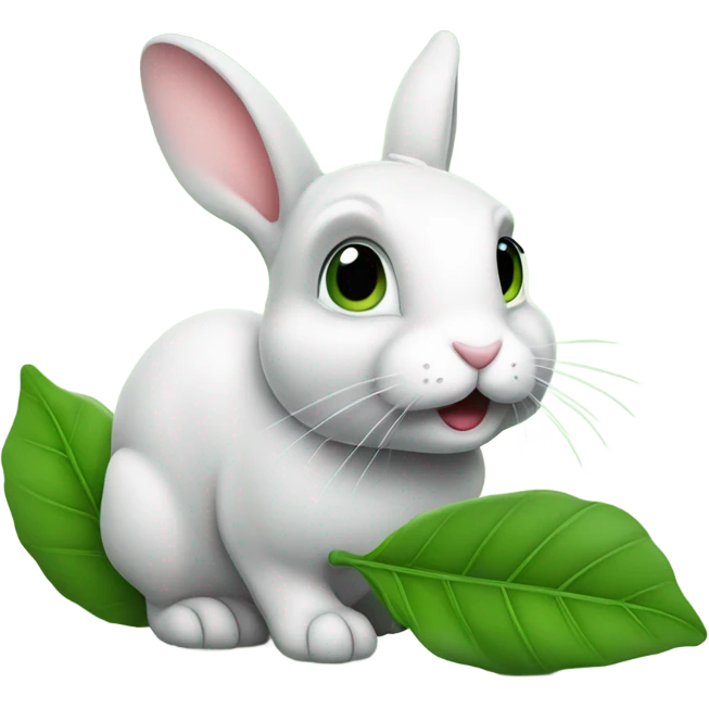rabbit eating leaf emoji