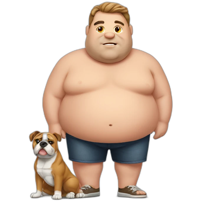 Fat Man with Bulldog emoji