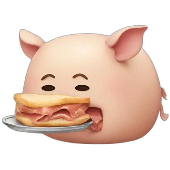 Cerdo comiendo pan emoji
