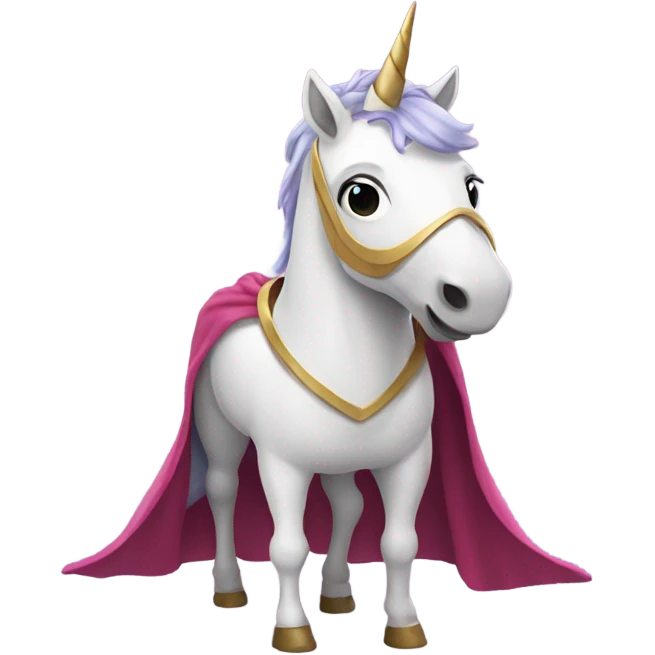 Unicorn with a hero t emoji
