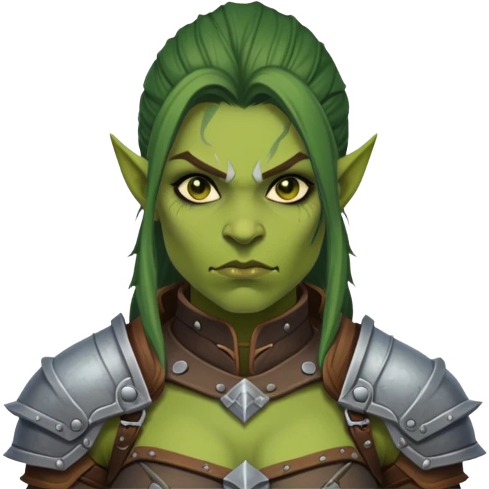 Warcraft female half orc emoji