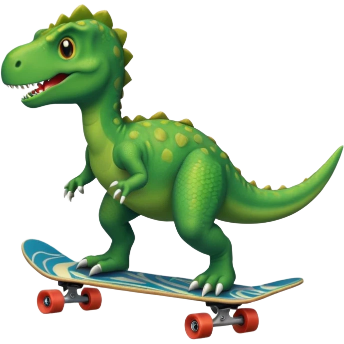 Dinosaur on a skateboard emoji