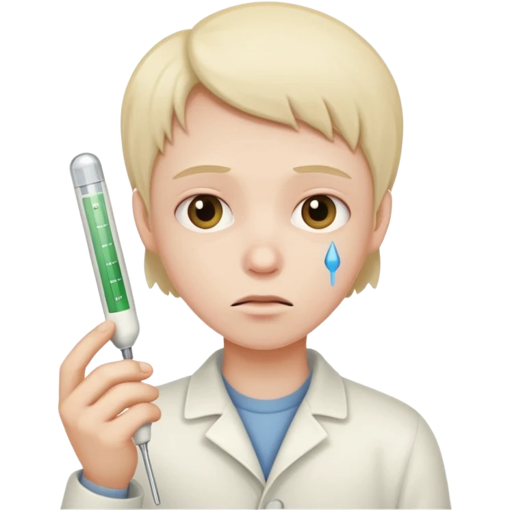 sick person with a termometer emoji