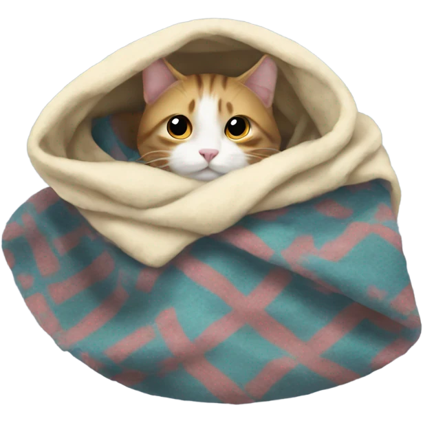 Cat in blankets  emoji