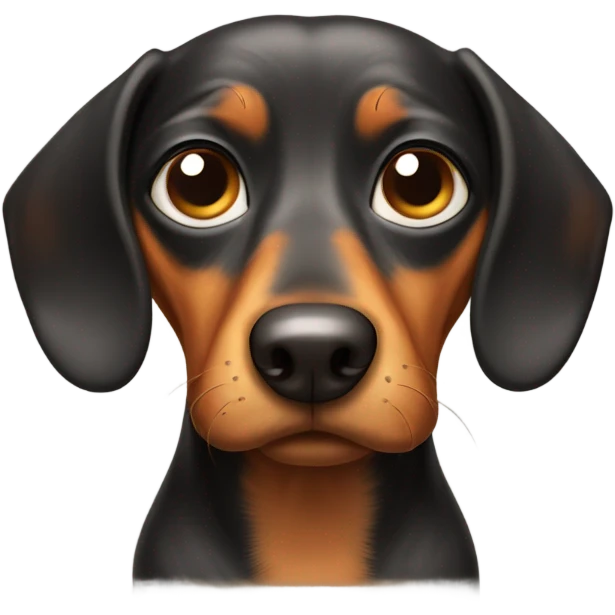 weiner dog with sad weepy eyes emoji