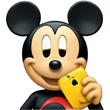 mickey with an iphone emoji