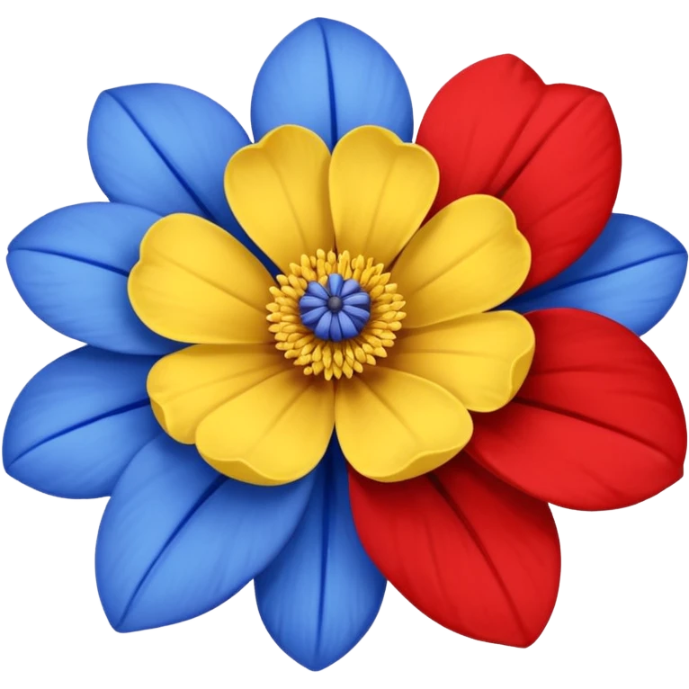 One Yellow flower and one blue flower with red band  emoji
