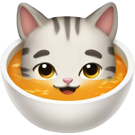 Cat with soup emoji