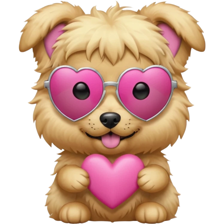 Blonde puppy with pink heart sunglasses emoji