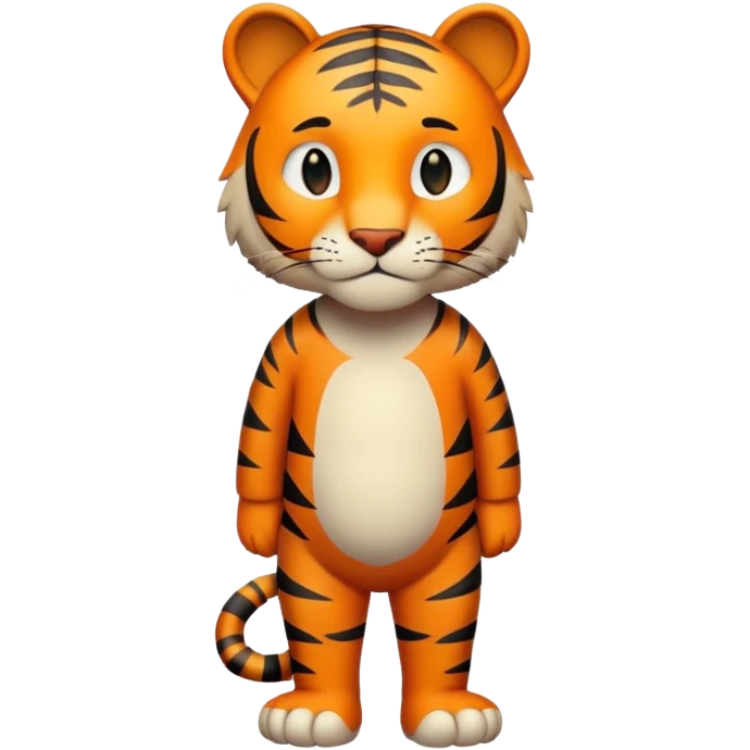 anthropomorphised tiger in casual clothes walking upright, relaxed pose emoji