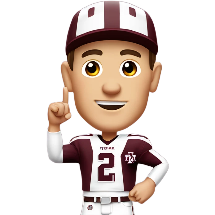 Johnny manziel in a Texas a&m maroon uniform holding up one thumb  emoji