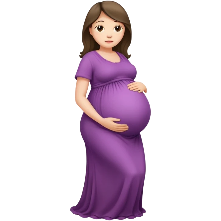 very heavily pregnant overdue woman with very  elarge belly  emoji