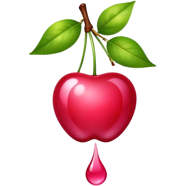 ￼ Cherry with a pink bow on it emoji