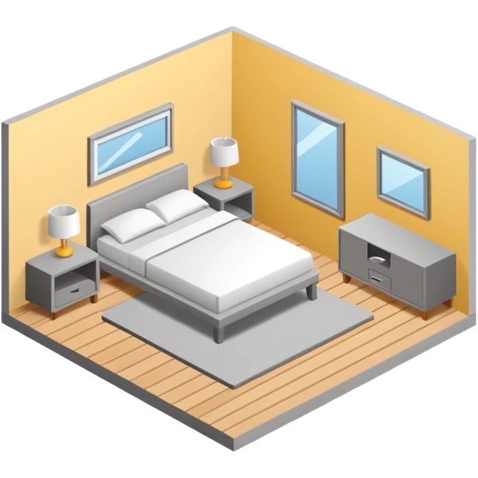 isometric room with furniture inside emoji