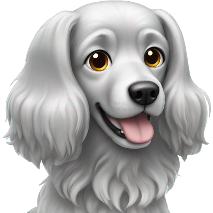Silver dog with long floppy ears emoji