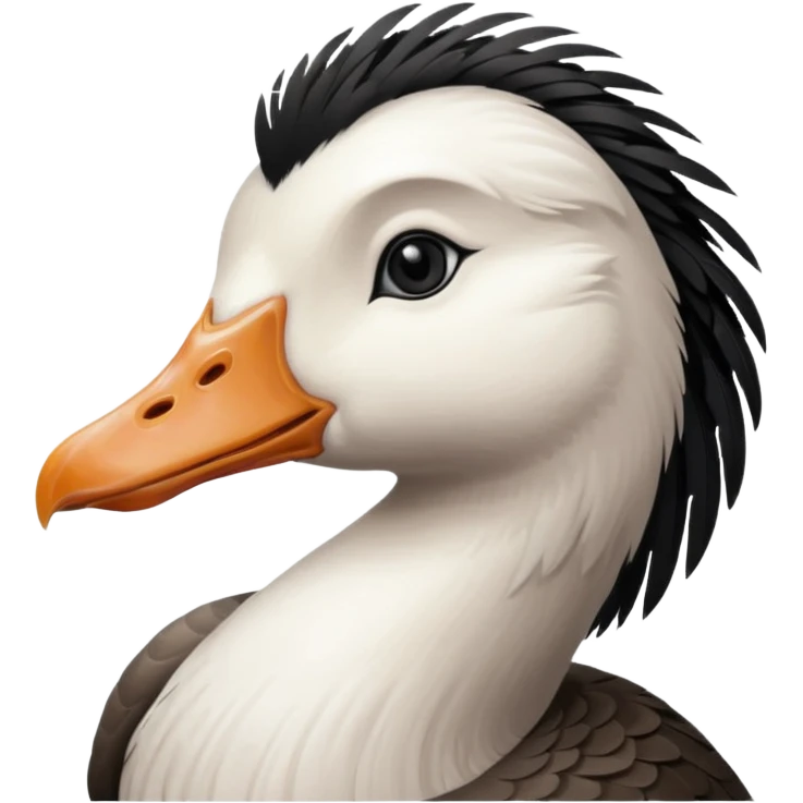 goose portrait with emo swoop  emoji