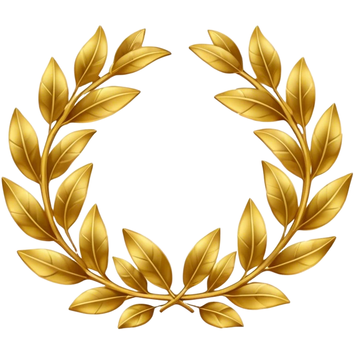 golden laurel wreath with dollar symbols emoji