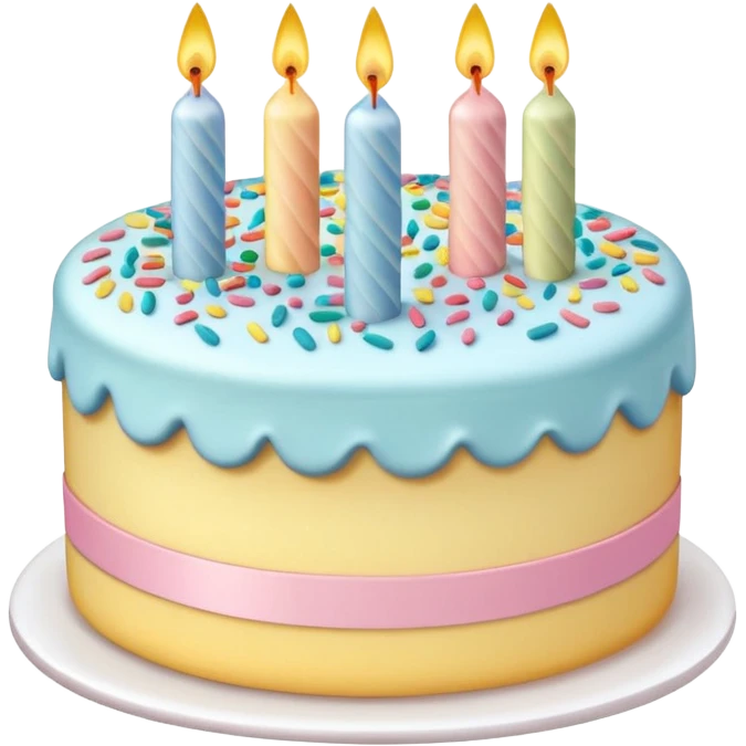 1 layer pastel birthday cake emoji