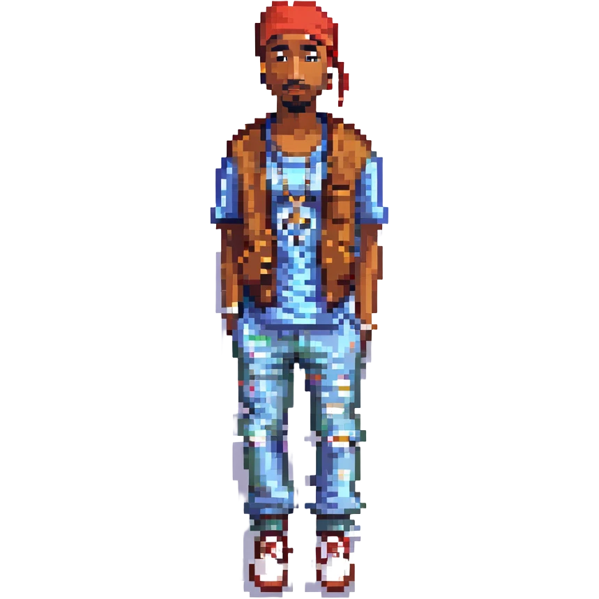 2Pac в полный рост, no background emoji