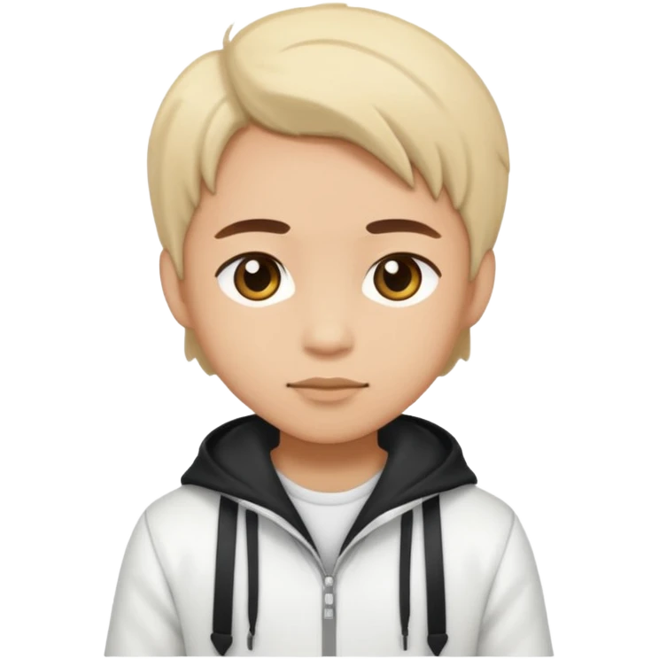 more aesthetic make it all white and chibi style emoji